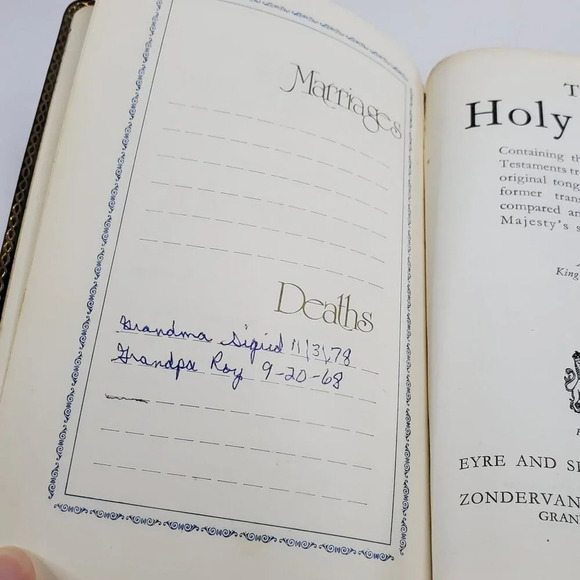 Vintage Holy Bible King James Version Eyre & Spottiswoode Limited Zondervan Publ - Picture 11 of 16